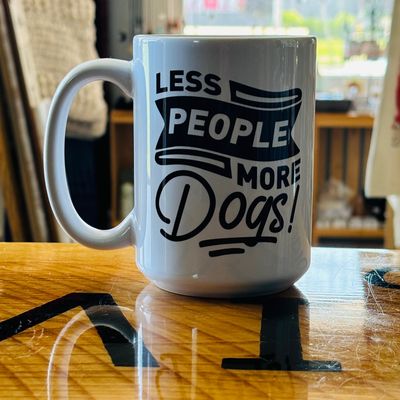 Less People More Dogs Design for Drinkware