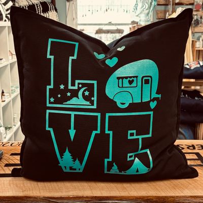 Love Camping Pillow