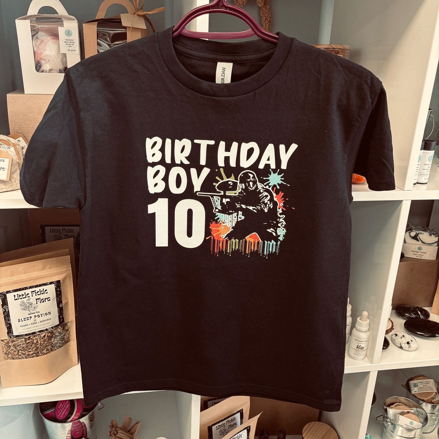 Birthday Boy 10 Paintball Design for Youth Shirt