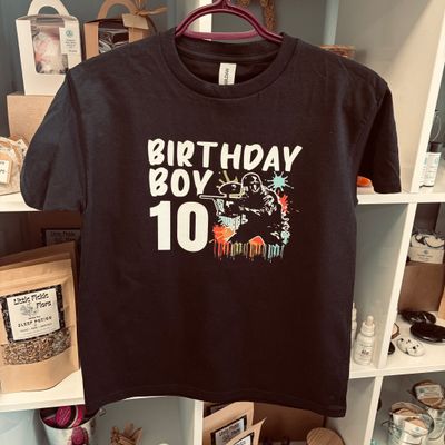 Birthday Boy 10 Paintball Design for Youth Shirt