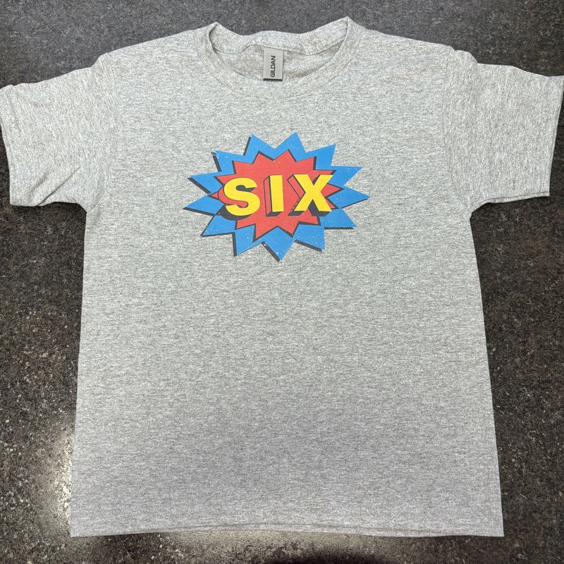 Superhero Birthday Number Design for Youth Shirt