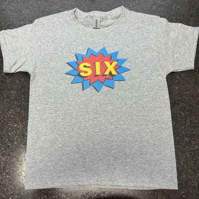 Superhero Birthday Number Design for Youth Shirt