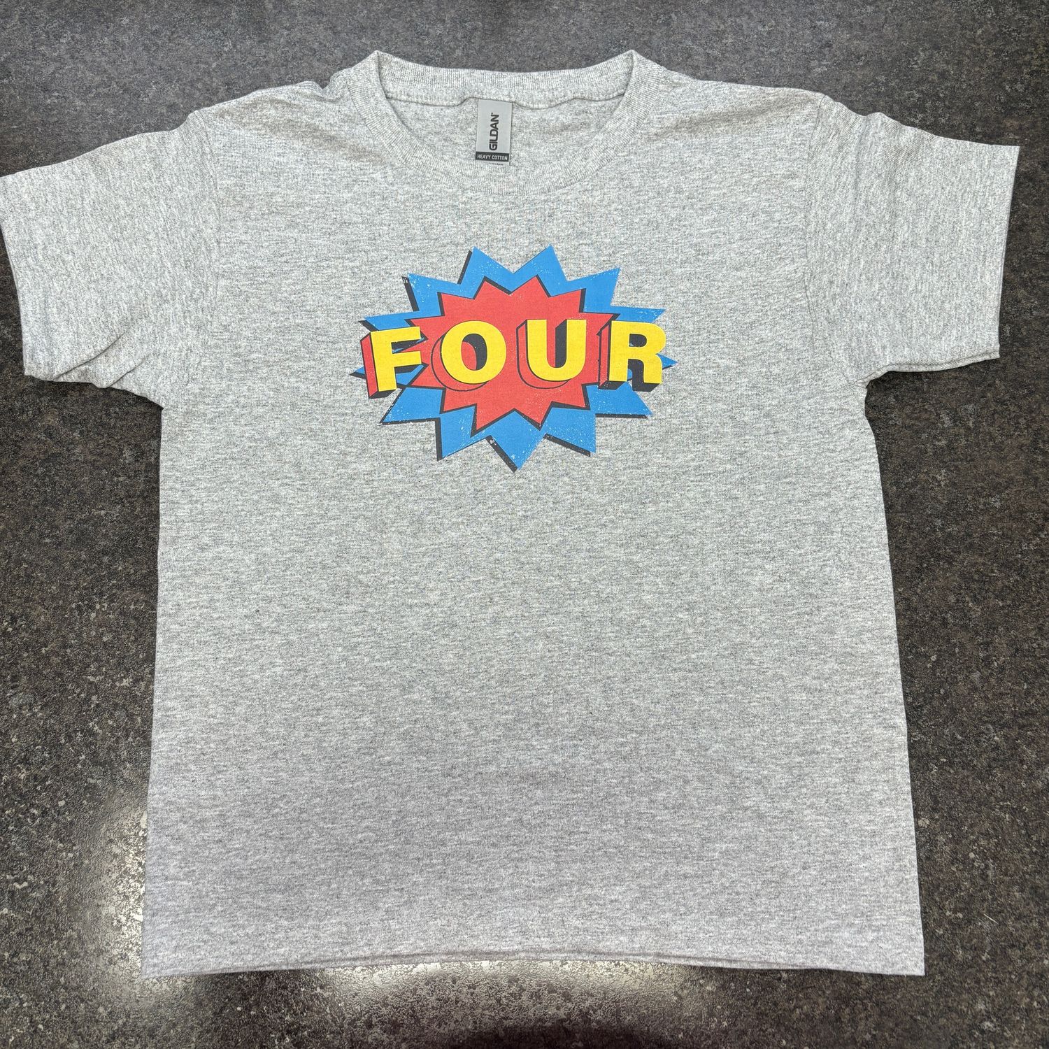 Superhero Birthday Number Design for Youth Shirt