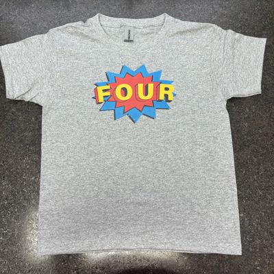 Superhero Birthday Number Design for Youth Shirt