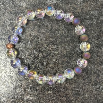 Clear Quartz &amp; Peacock Hematite Bracelet