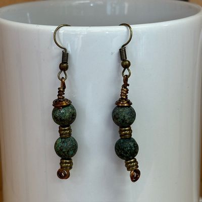 African Turquoise Earrings