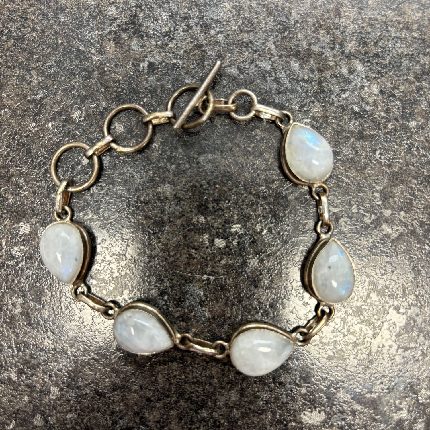 Rainbow Moonstone Teardrop Bracelet