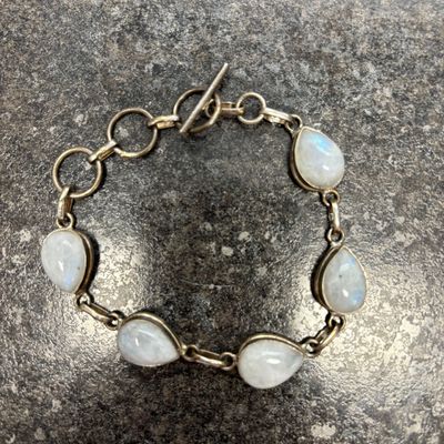 Rainbow Moonstone Teardrop Bracelet