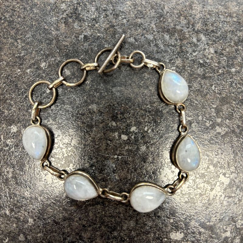 Rainbow Moonstone Teardrop Bracelet