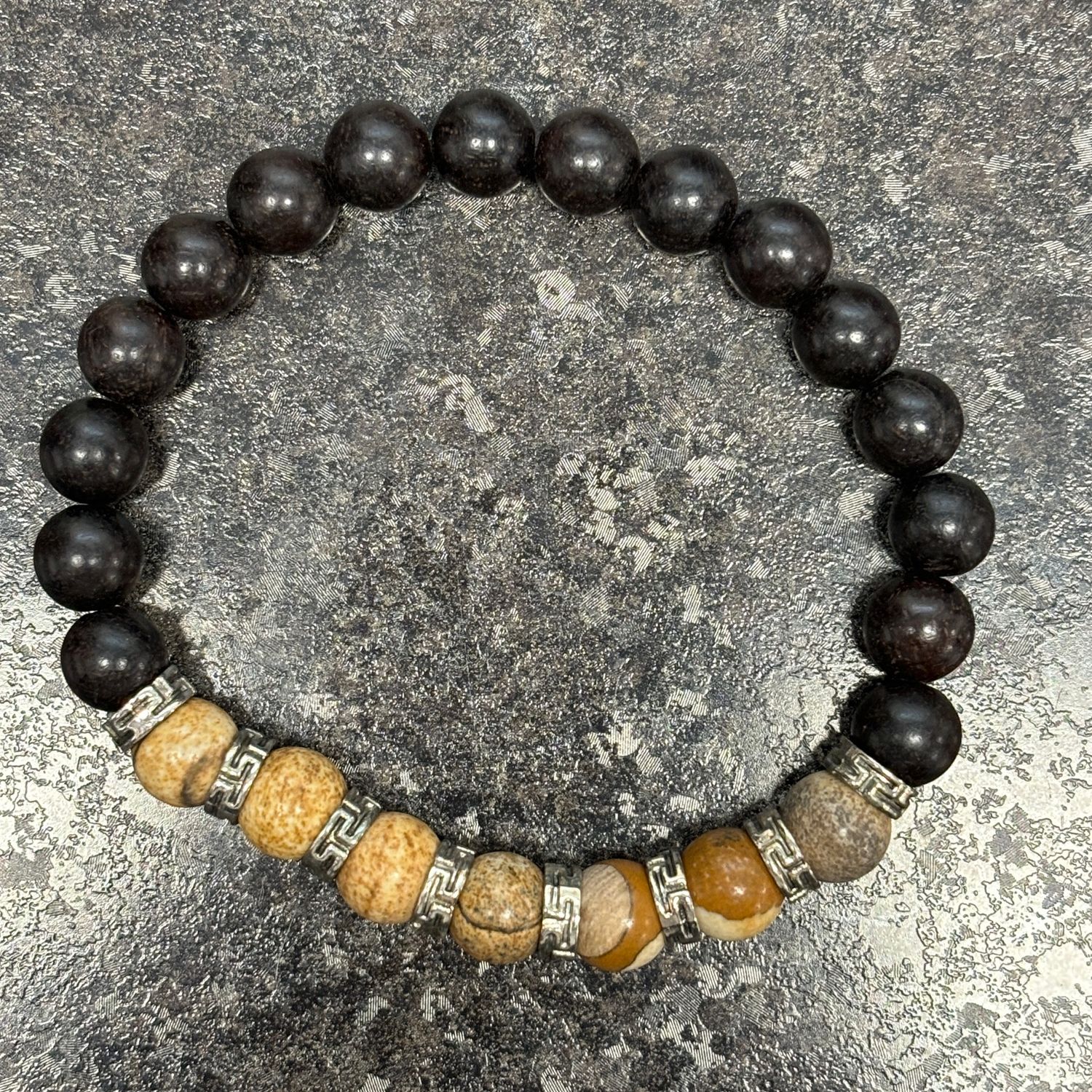 Onyx &amp; Sand Jasper Bracelet