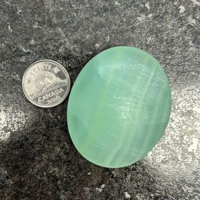 Green Calcite Palm Stone
