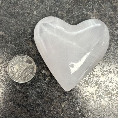 Pink Calcite  Heart Palm Stone