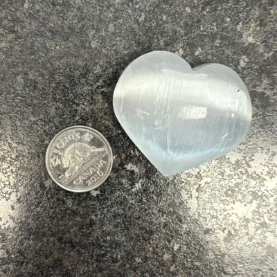 Selenite Heart Palm Stone