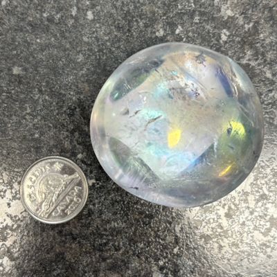 Angel Aura Quartz Palm Stone