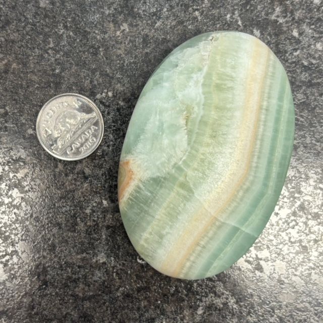 Pistachio Calcite Palm Stone