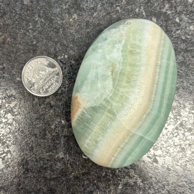 Pistachio Calcite Palm Stone