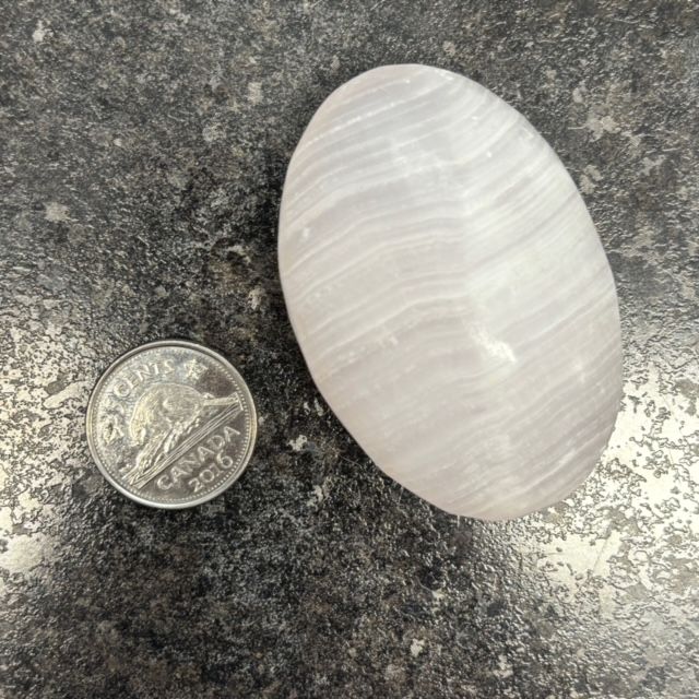 Pink Mangano Calcite Palm Stone