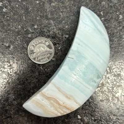 Caribbean Calcite Moon Palm Stone