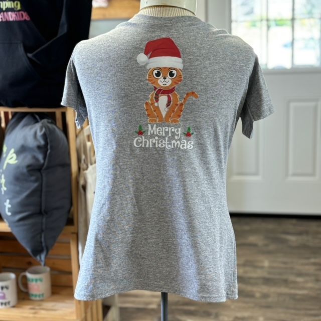 Merry Christmas Cat Design For Shirt