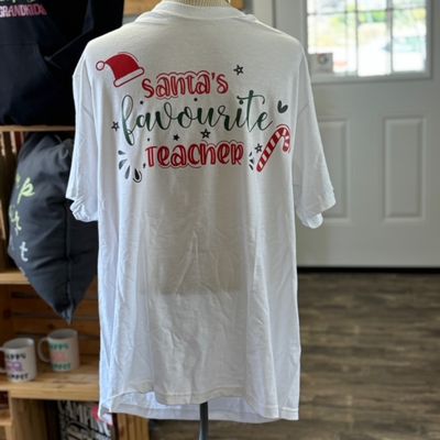 Santa&#39;s Favourite Teacher Design For Shirt