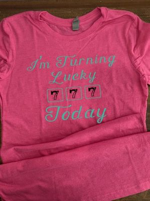Lucky 7 Birthday Design for Youth Shirt