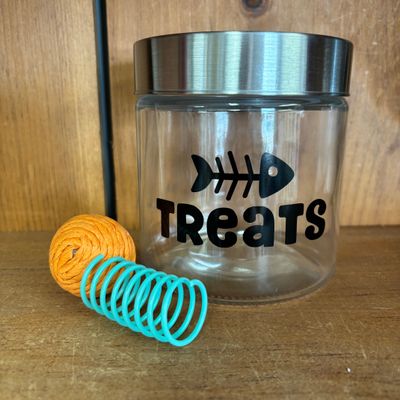 Cat Treats Fishbone Jar