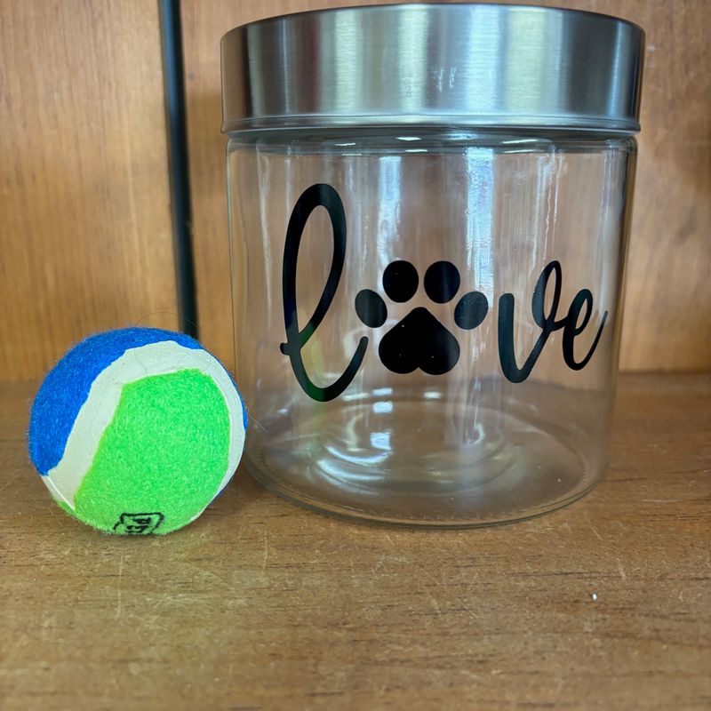 Love Pawprint Pet Treat Jar