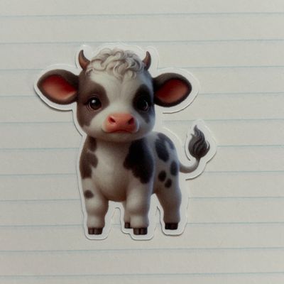Cute Baby Cow Stickers (4 pk)