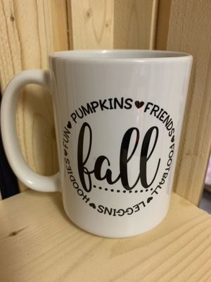 Fall Word Circle Design for Drinkware