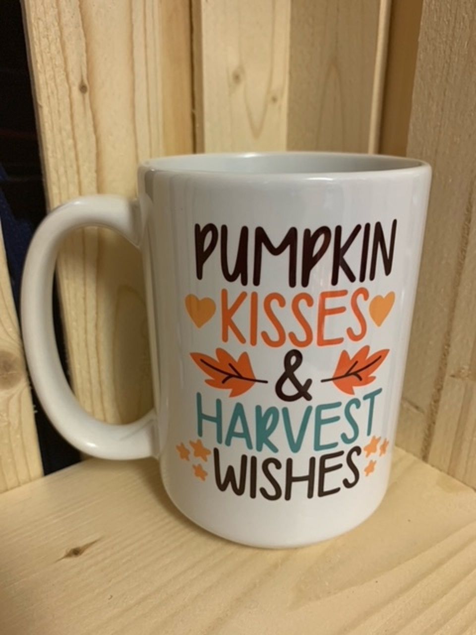 Pumpkin Kisses and Harvest Wishes Design for Drinkware