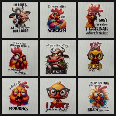 Sarcastic Farm Animal Stickers