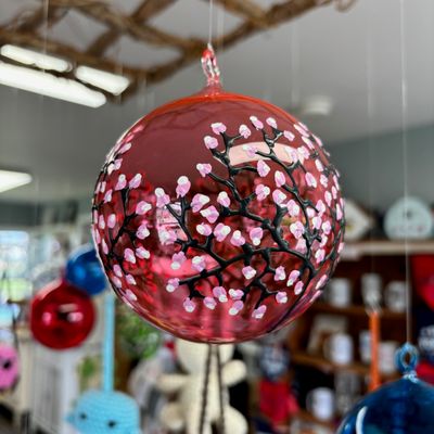 Red with Pink Cherry Blossom Friendship Ball
