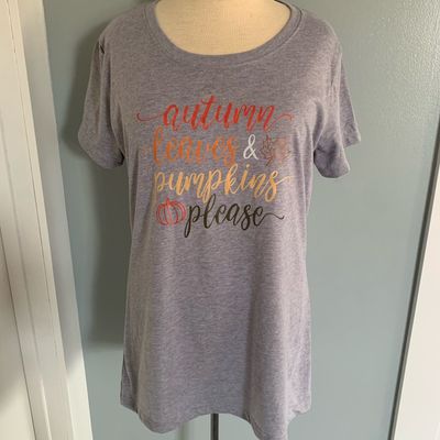 Autumn Leaves and Pumpkins Please Design for Shirt