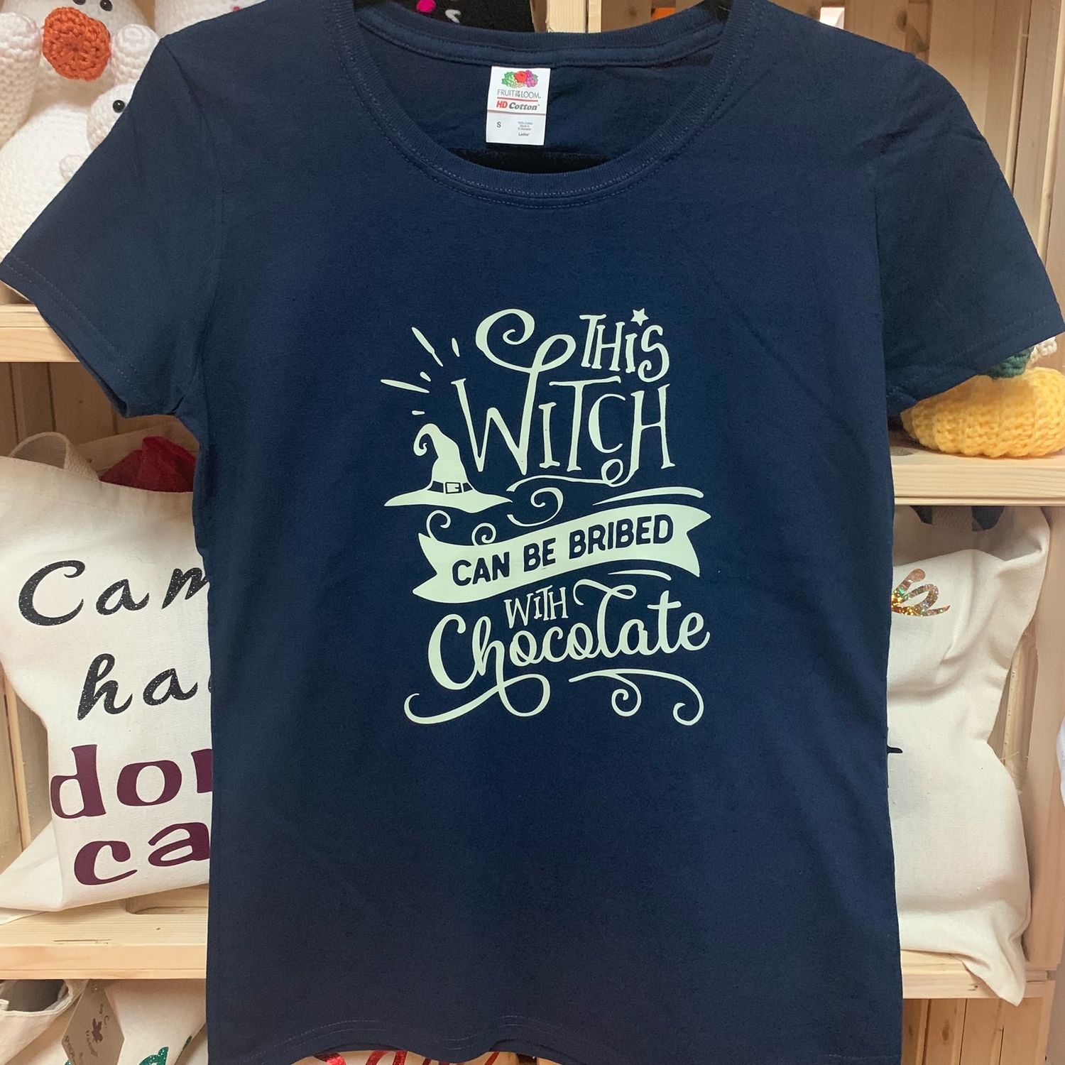 This Witch Can Be Bribed With Chocolate Ladies Shirt Size Small