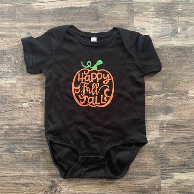 Happy Fall Y&#39;all Infant Shirt Design