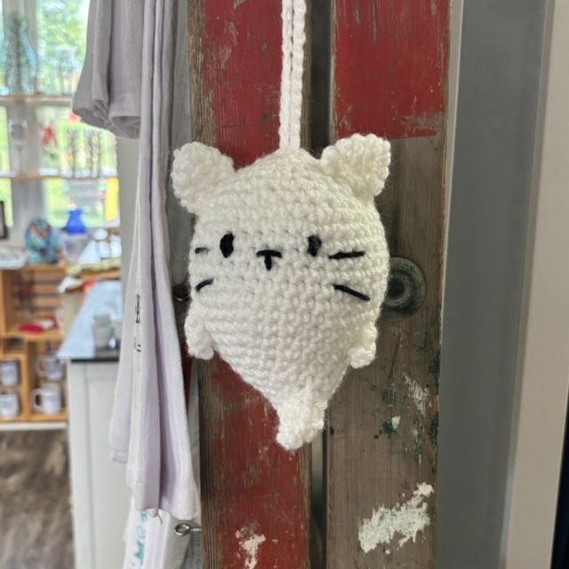 Cat Ghost Crochet Hanger