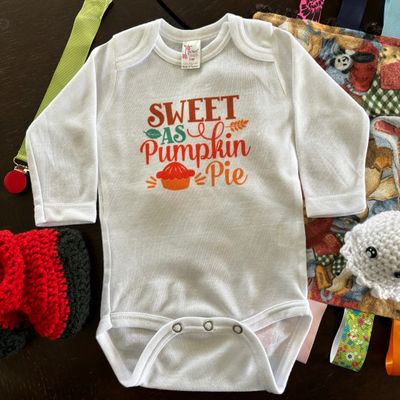 Sweet As Pumpkin Pie Baby Bodysuit Size 0-3 Month