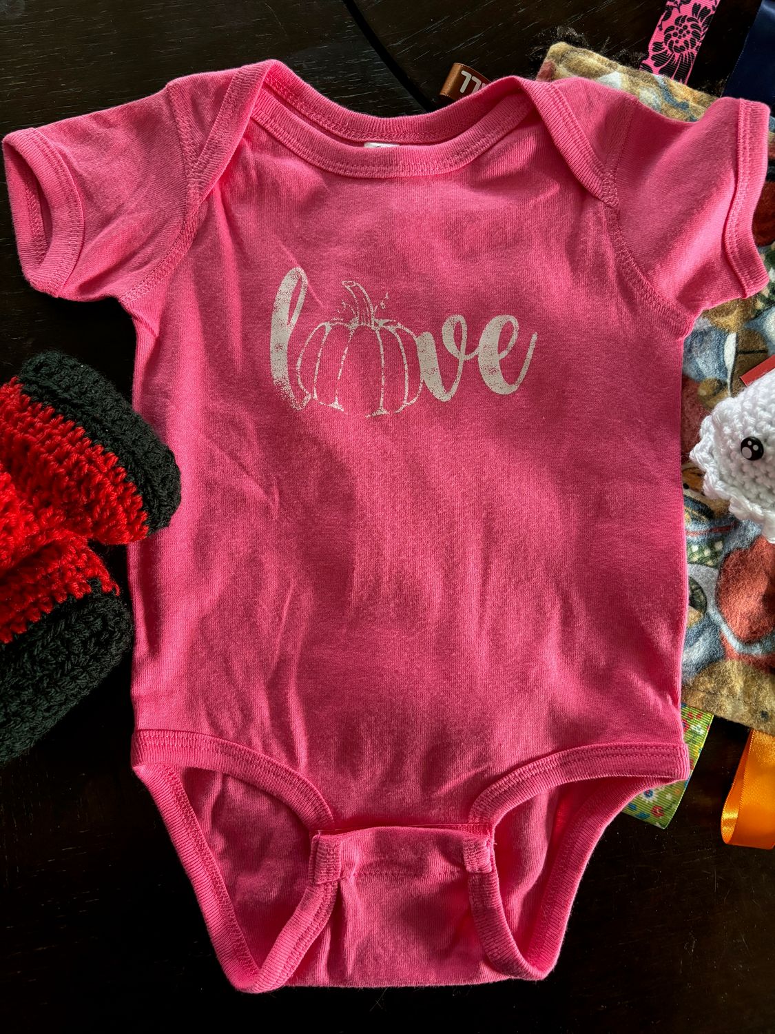 Love Pumpkin  Baby Bodysuit Size 12 Months