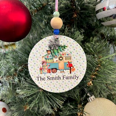 Personalized Family Camping Ornament