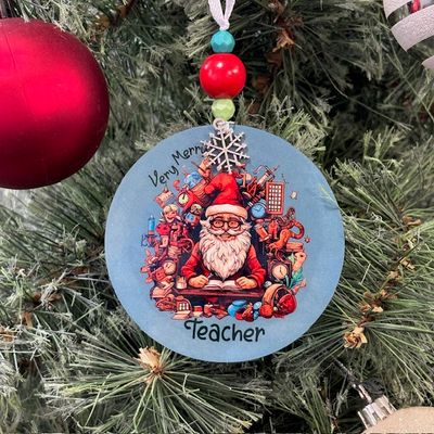 Very Merry Teacher Ornament