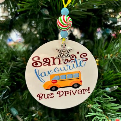 Santa&#39;s Favourite Bus Driver Ornament