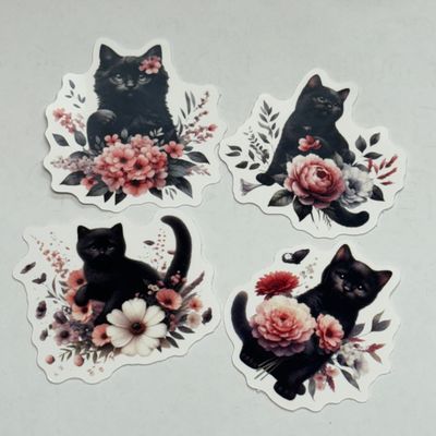 Black Cat Stickers (4 pk)