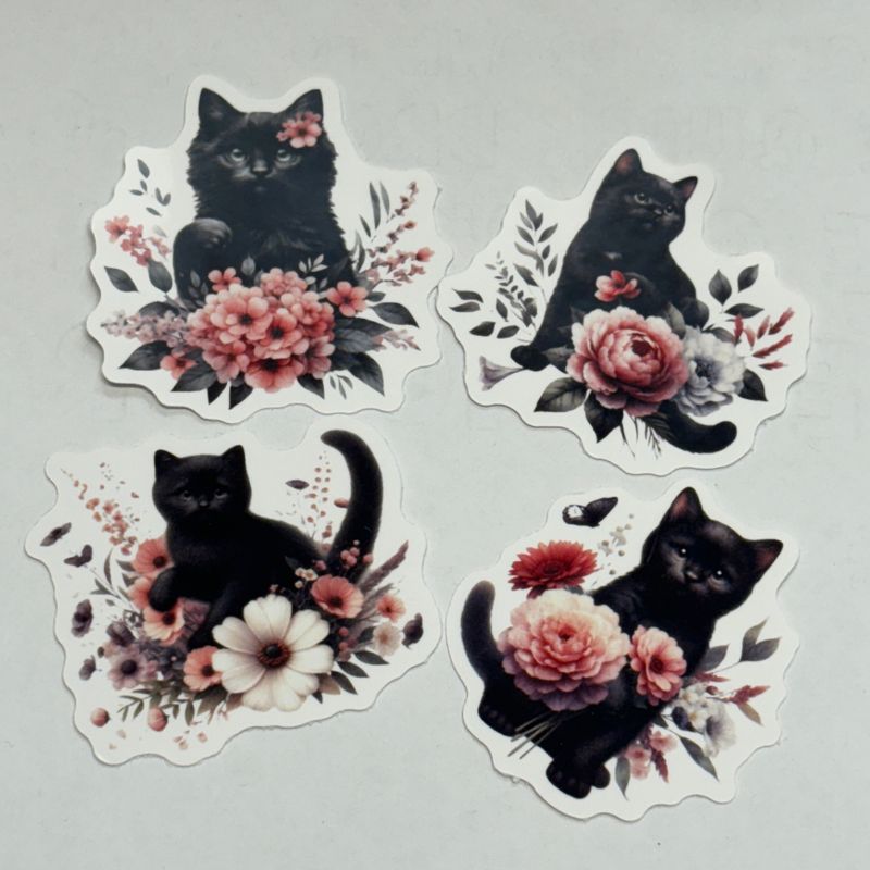 Black Cat Stickers (4 pk)