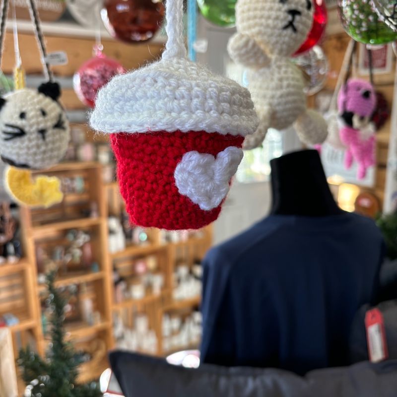 Coffee Cup Crochet hanger