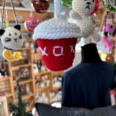 Coffee Cup Crochet hanger