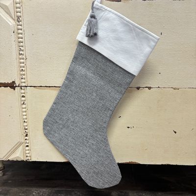 Grey Linen Stocking