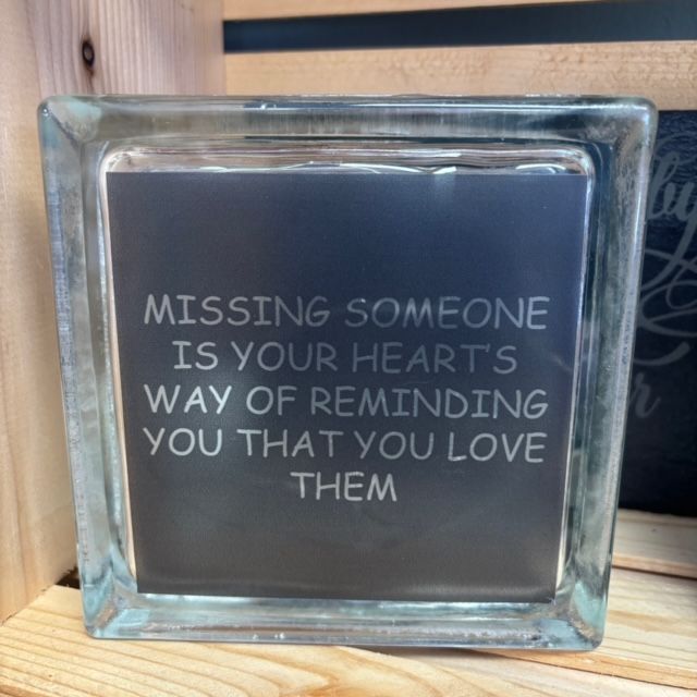 Missing Someone Glass Block