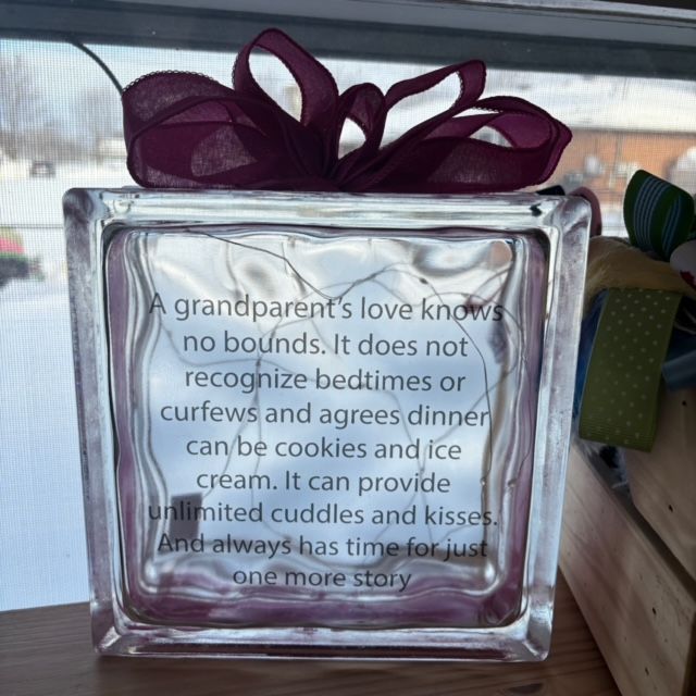 A Grandparents Love Glass Block