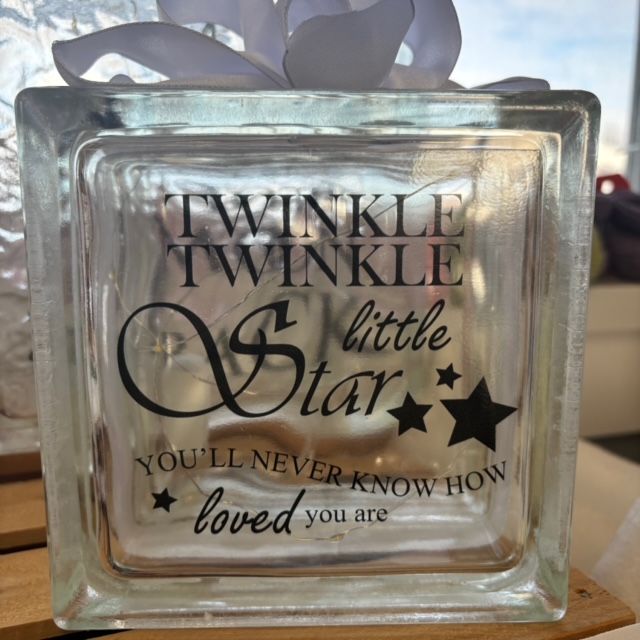 Twinkle Twinkle Little Star Glass Block
