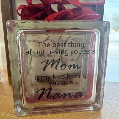 The Best Thing About Having You As My Mom Nana Glass Block